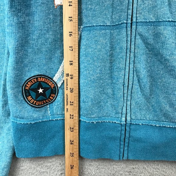 HARLEY DAVIDSON Zip Up Jacket Wing Sweatshirt Hoodie Women M - Picture 6 of 9